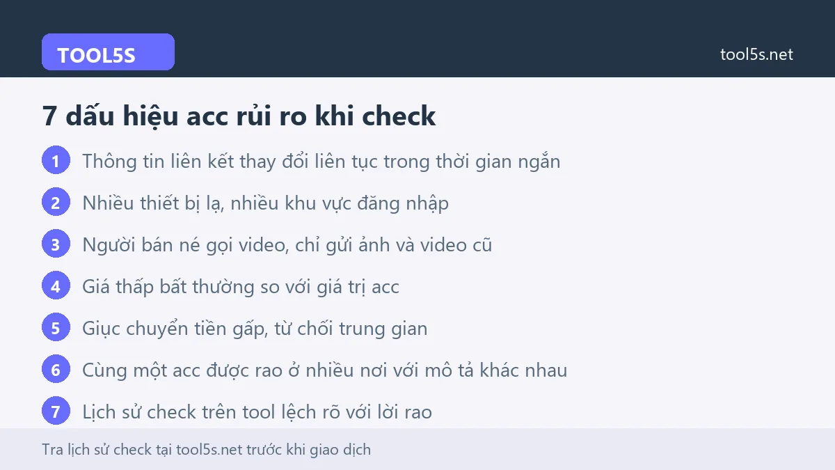 Tóm tắt 7 dấu hiệu acc đã bán nhiều lần hoặc lừa đảo